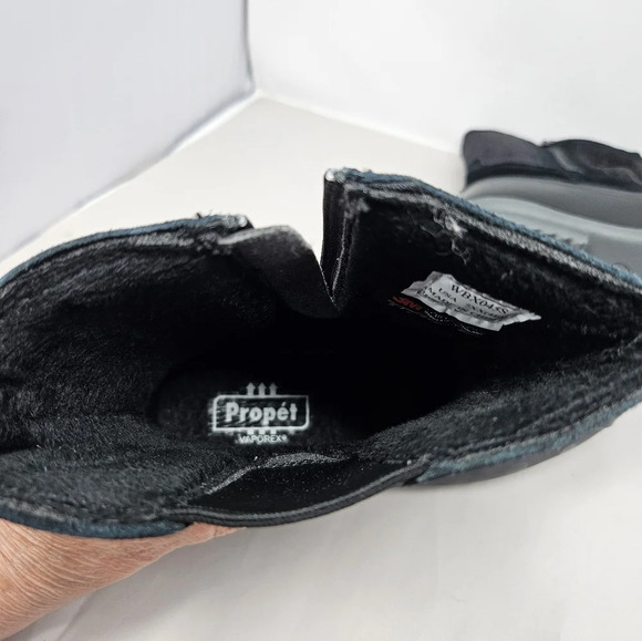 Propet Snow Insley Boots Womens Sz 7z Extra Wide Black Rubber-Leather Waterproof - Picture 12 of 12